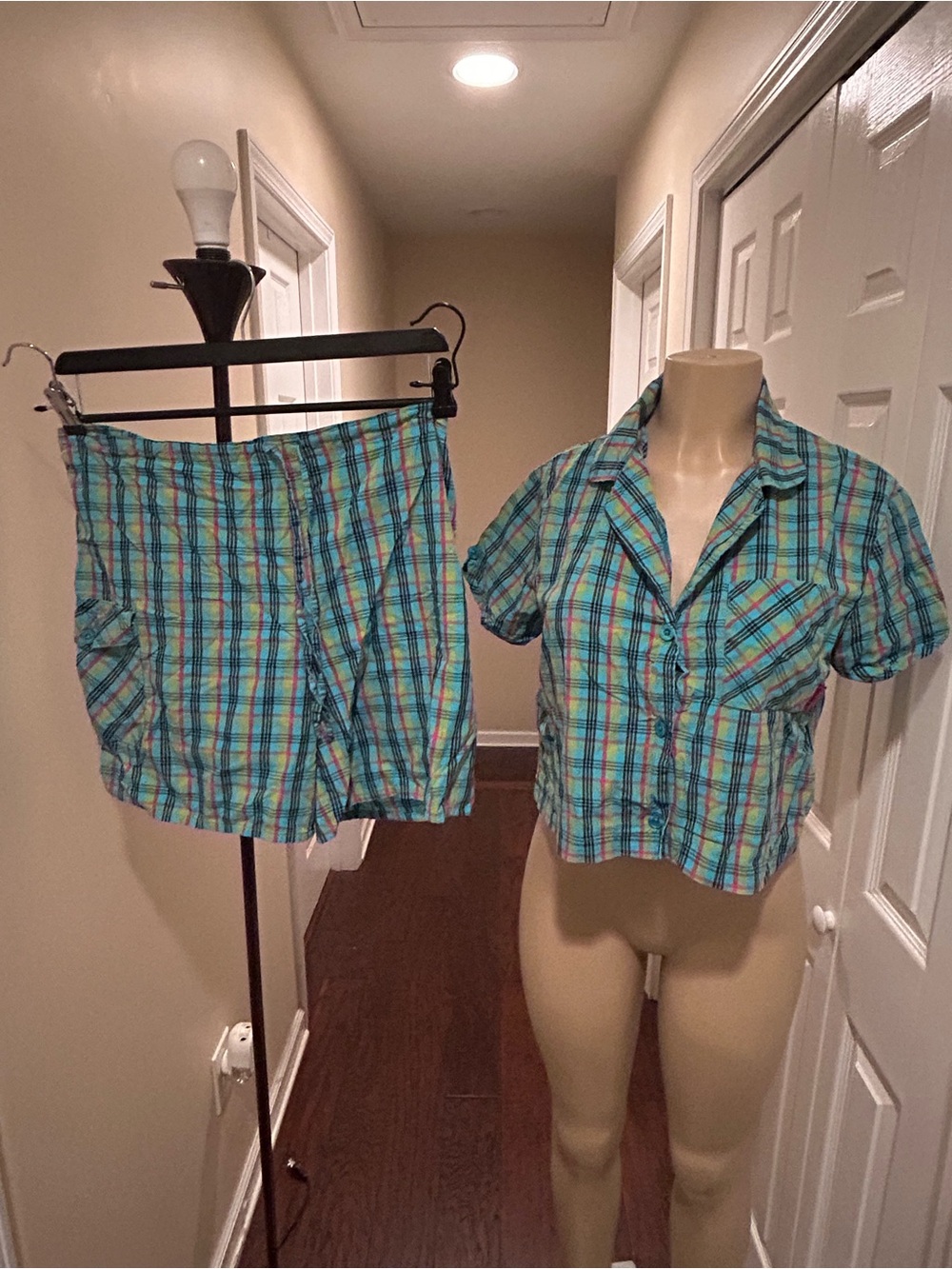 Joe Boxer Teal Plaid Women's Shorts